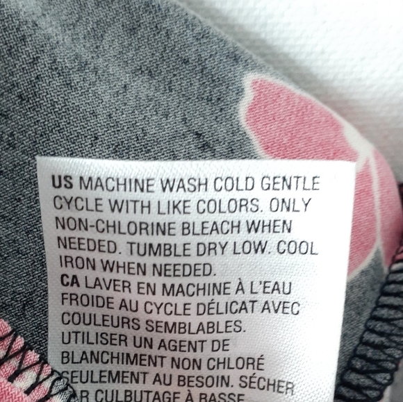 Alfani Blouse PXL Floral Side Tie Black Pink 597 - Picture 7 of 7